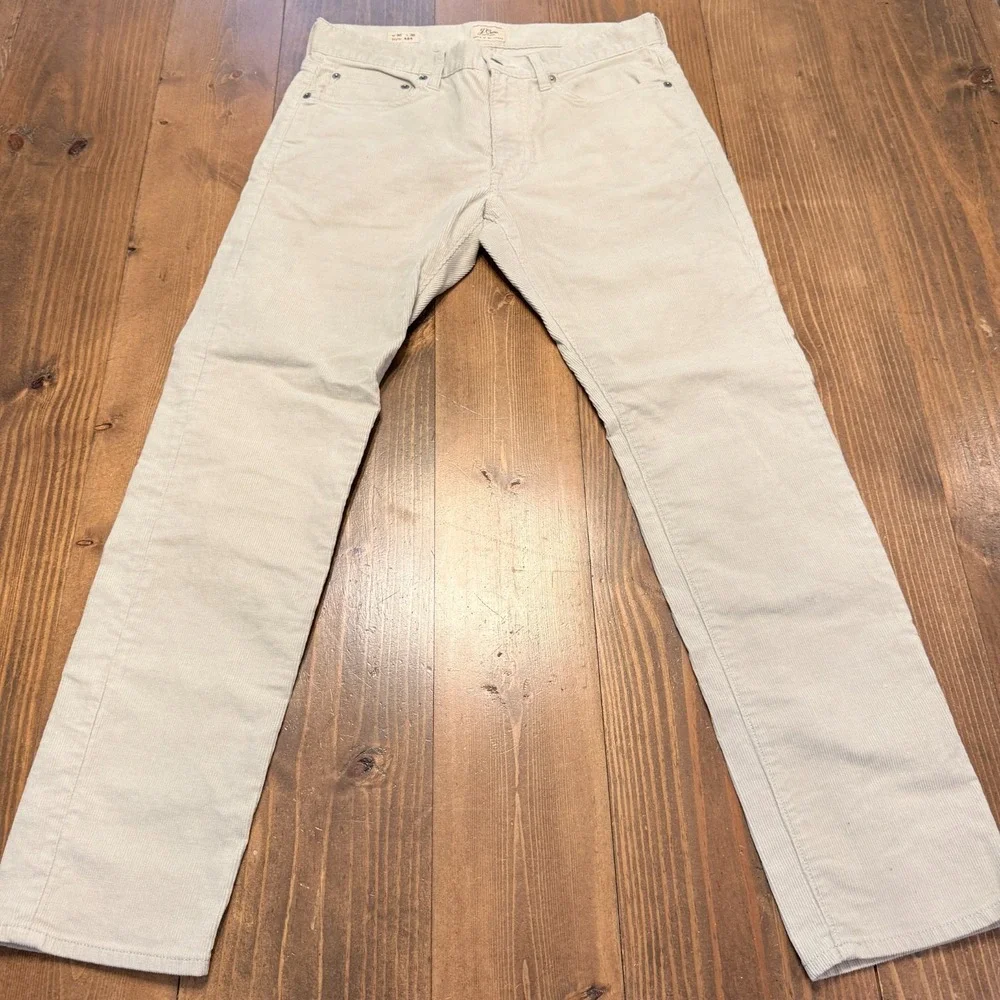 J Crew 484‎ Corduroy Pants Men's 30x30 Beige Slim Fit Traditional 5-Pocket Style